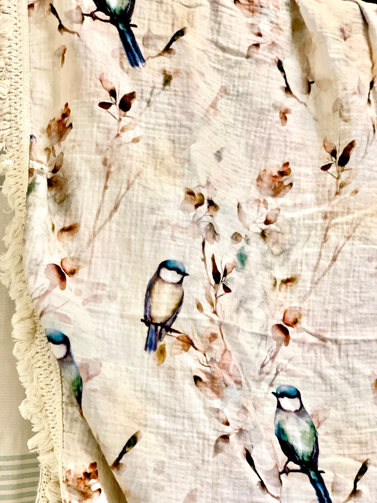 Blue Tit Organic Muslin Swaddle