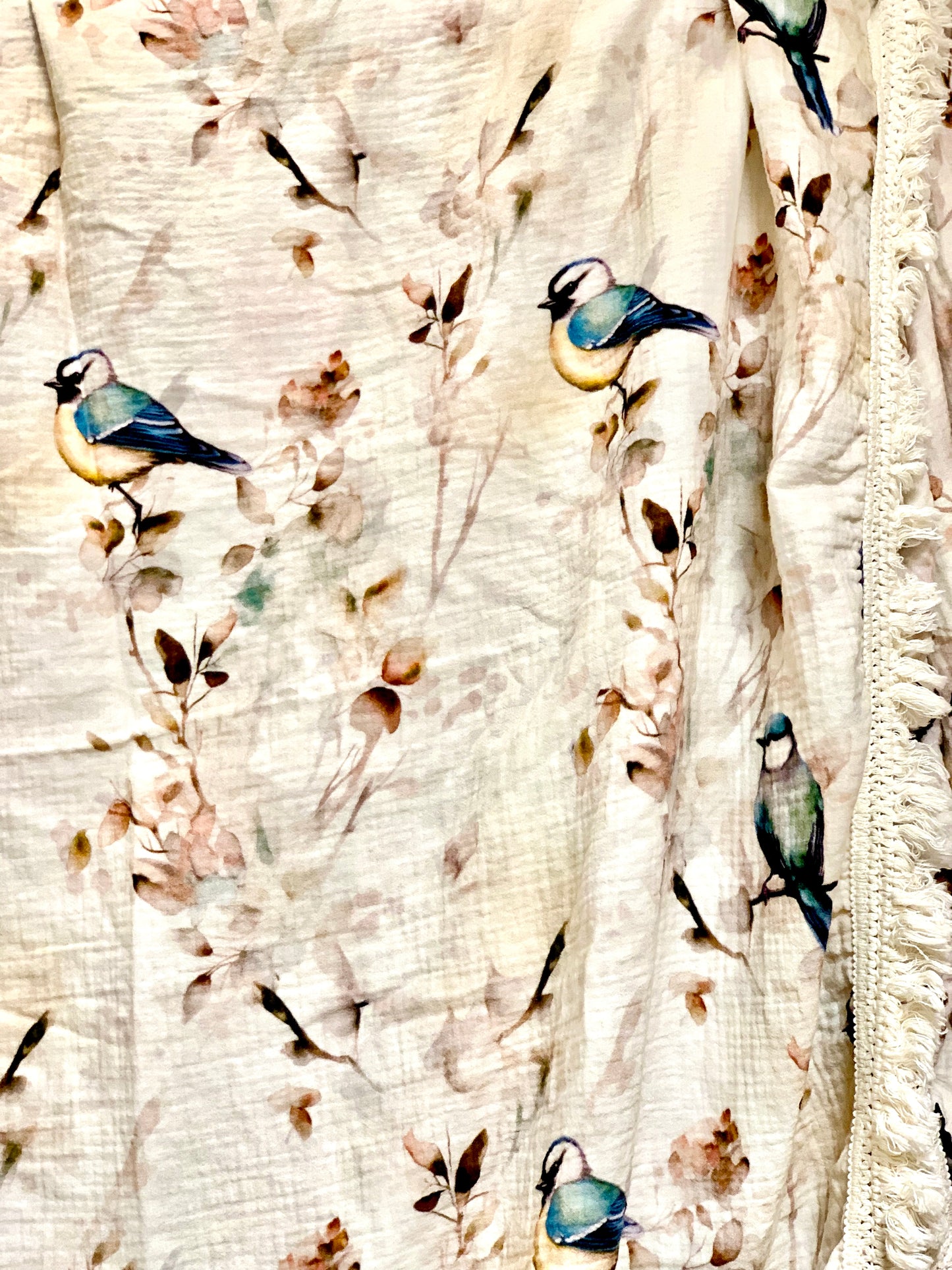Blue Tit Organic Muslin Swaddle