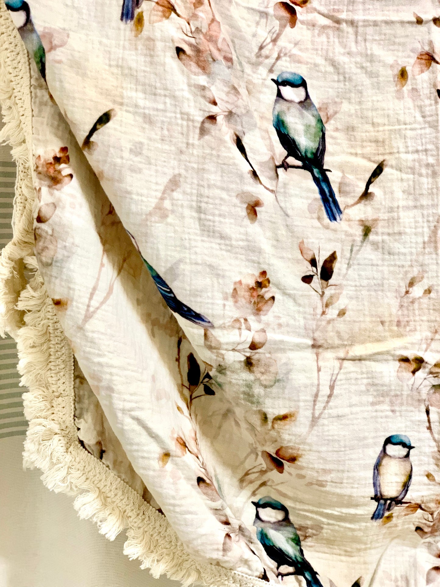 Blue Tit Organic Muslin Swaddle